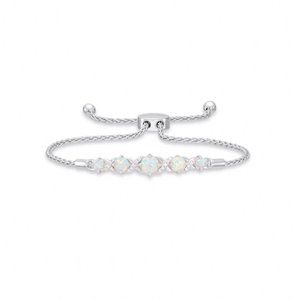 Lab-Created Opal Bolo Bracelet Sterling Silver